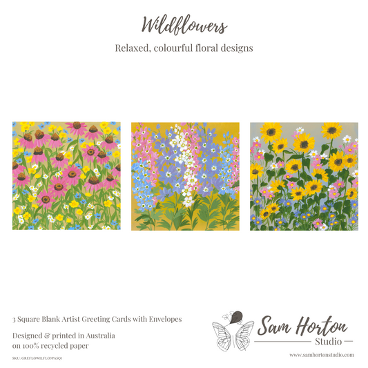 Wildflowers | 3 Pack Greeting Cards - Sam Horton Studio