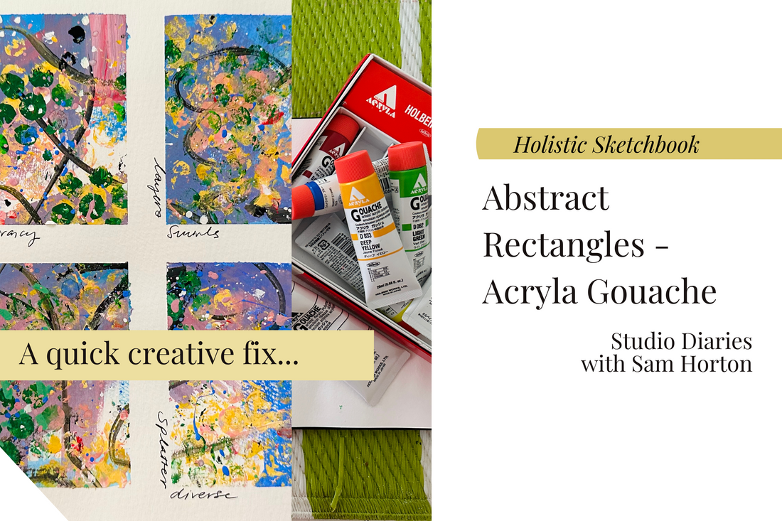 Abstract Rectangles with Acryla Gouache |  Holistic Sketchbook